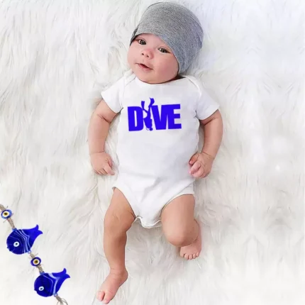 Dive Blue Beyaz Pamuklu Bebek Zıbın