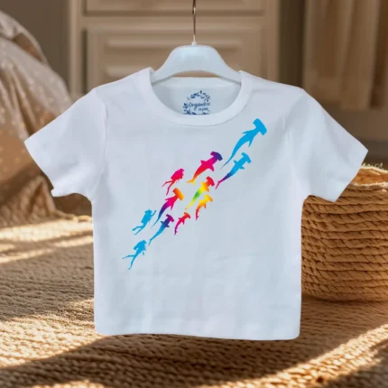 SharkSürü Colors Croptop Kadın Tişört