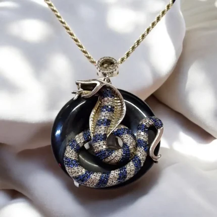 Kobra Taşlı 925 Ayar Gümüş Kolye Ucu