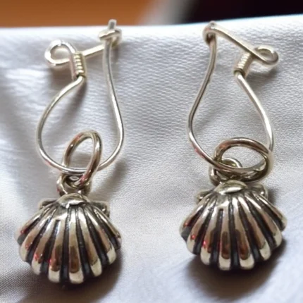 İstiridye 925 Ayar Gümüş Küpe